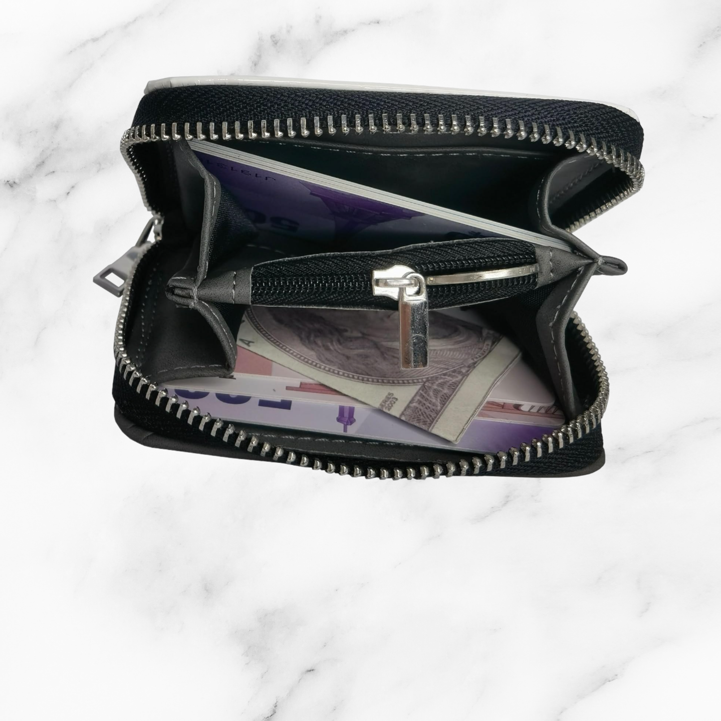 Custom Black Leather Keychain Wallet