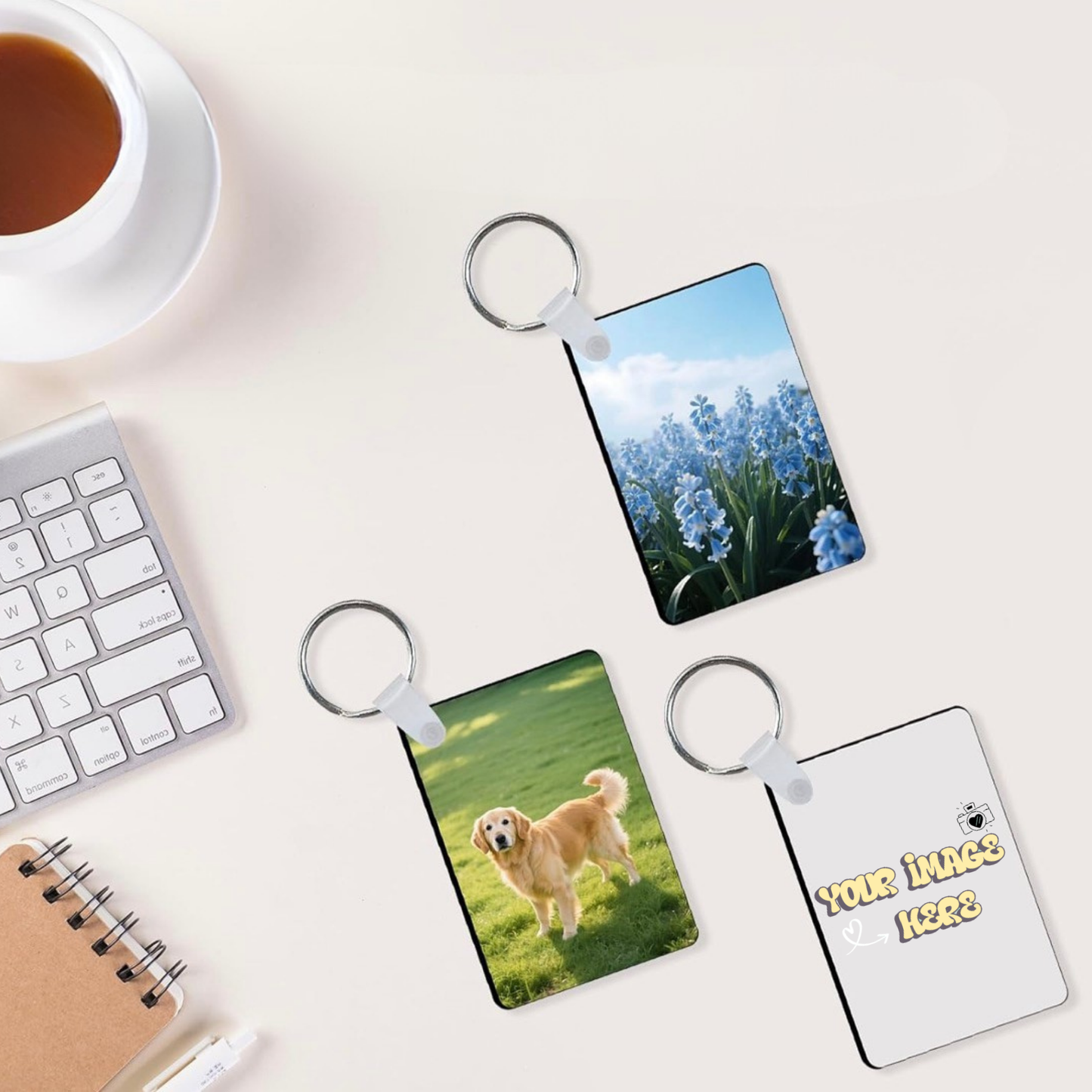 Custom Rectangle MDF Keychain