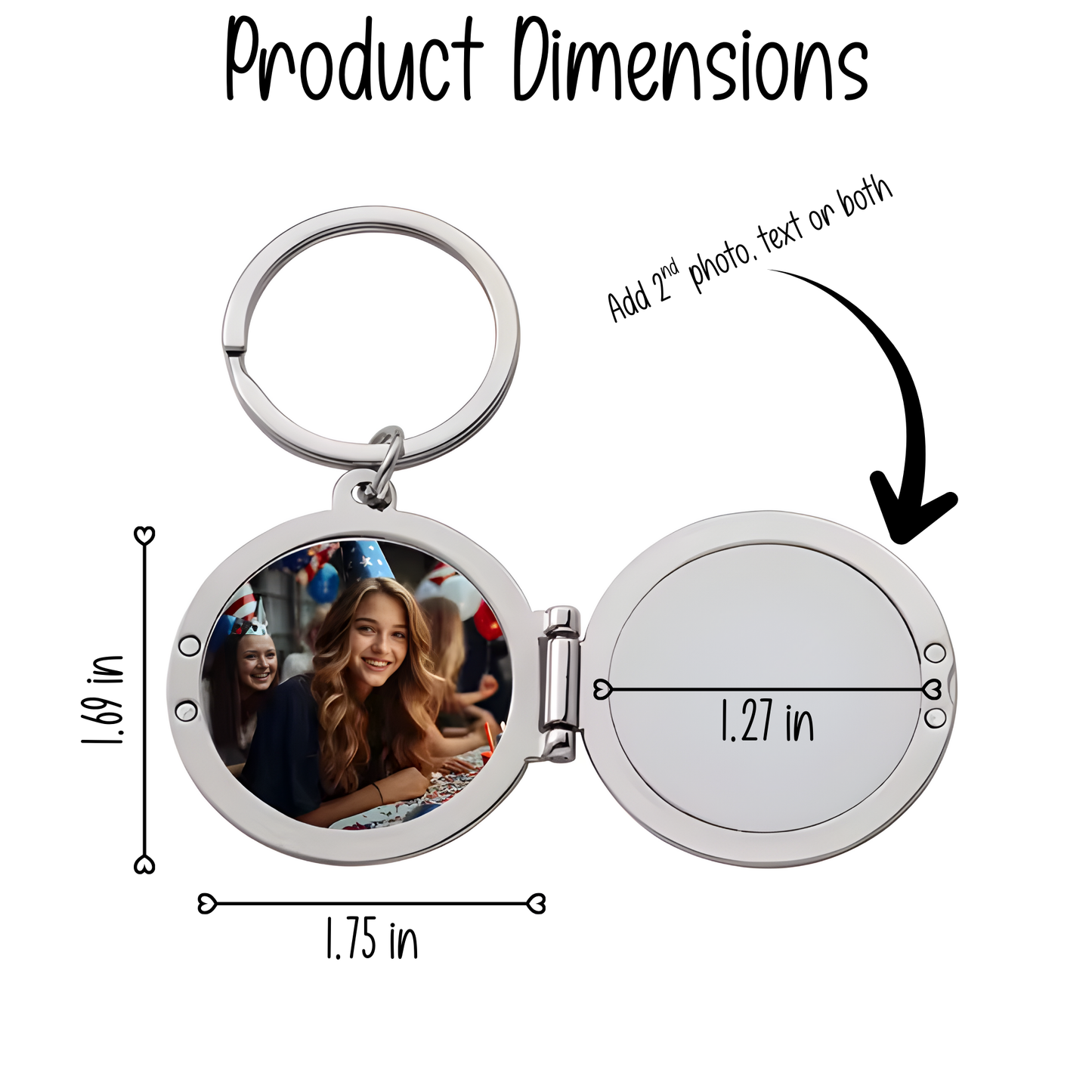 Custom Round Locket Keychain – Photo & Text Options