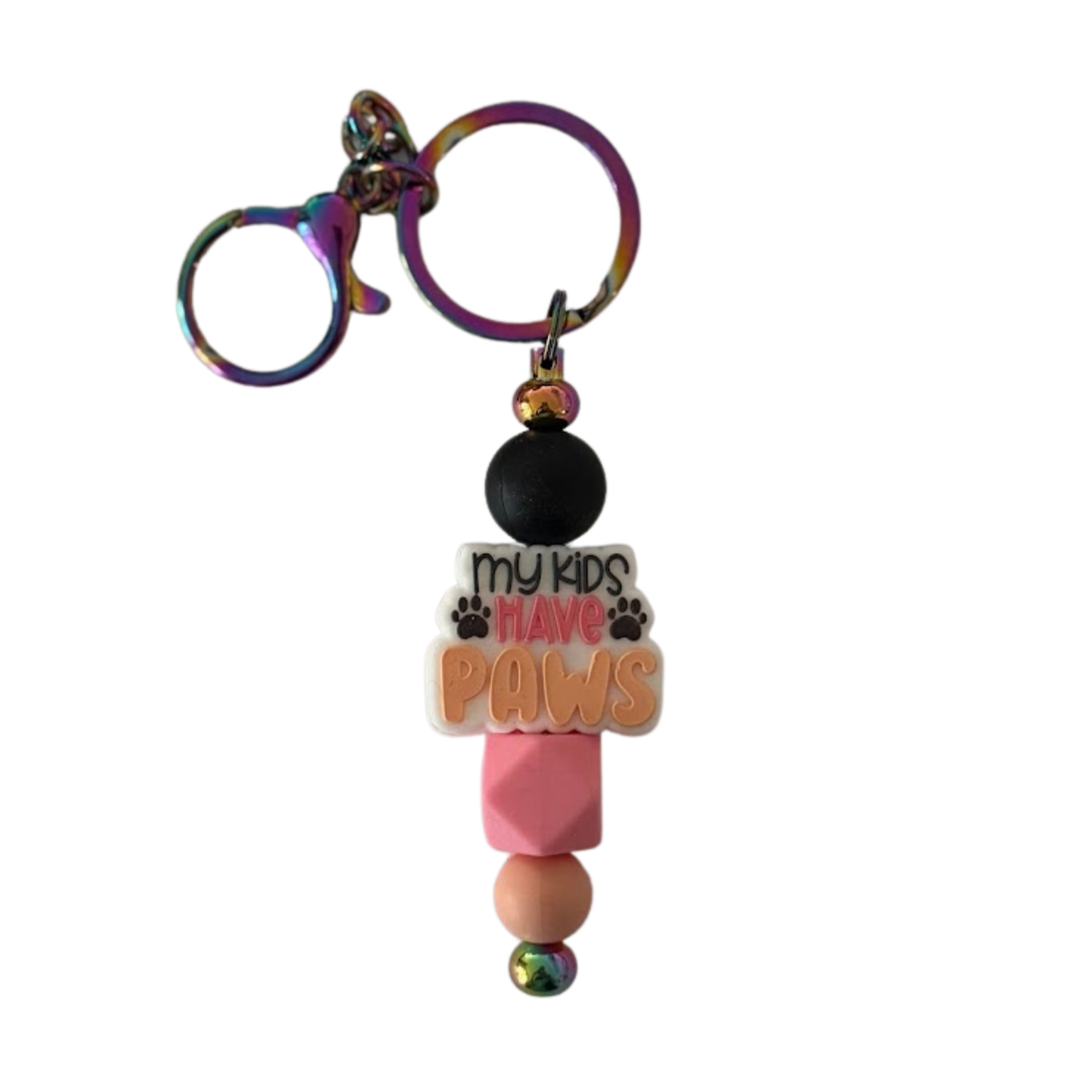 Silicone Beaded Bar Keychain