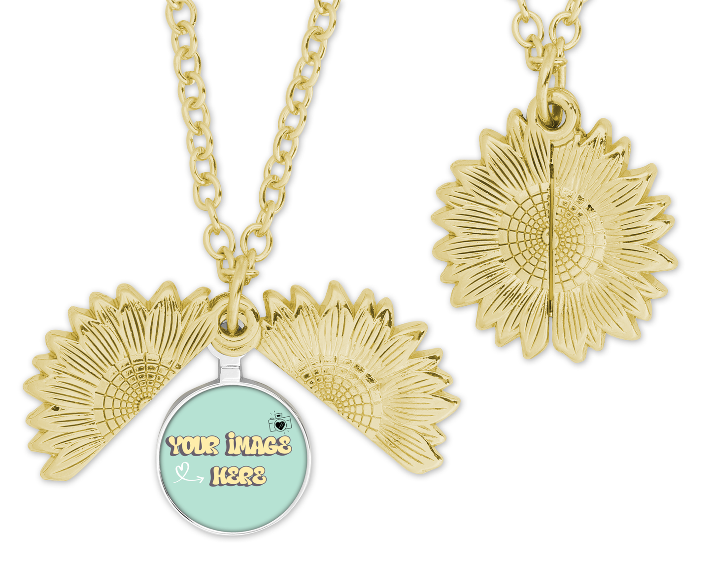 Customizable Sunflower Locket Keychain