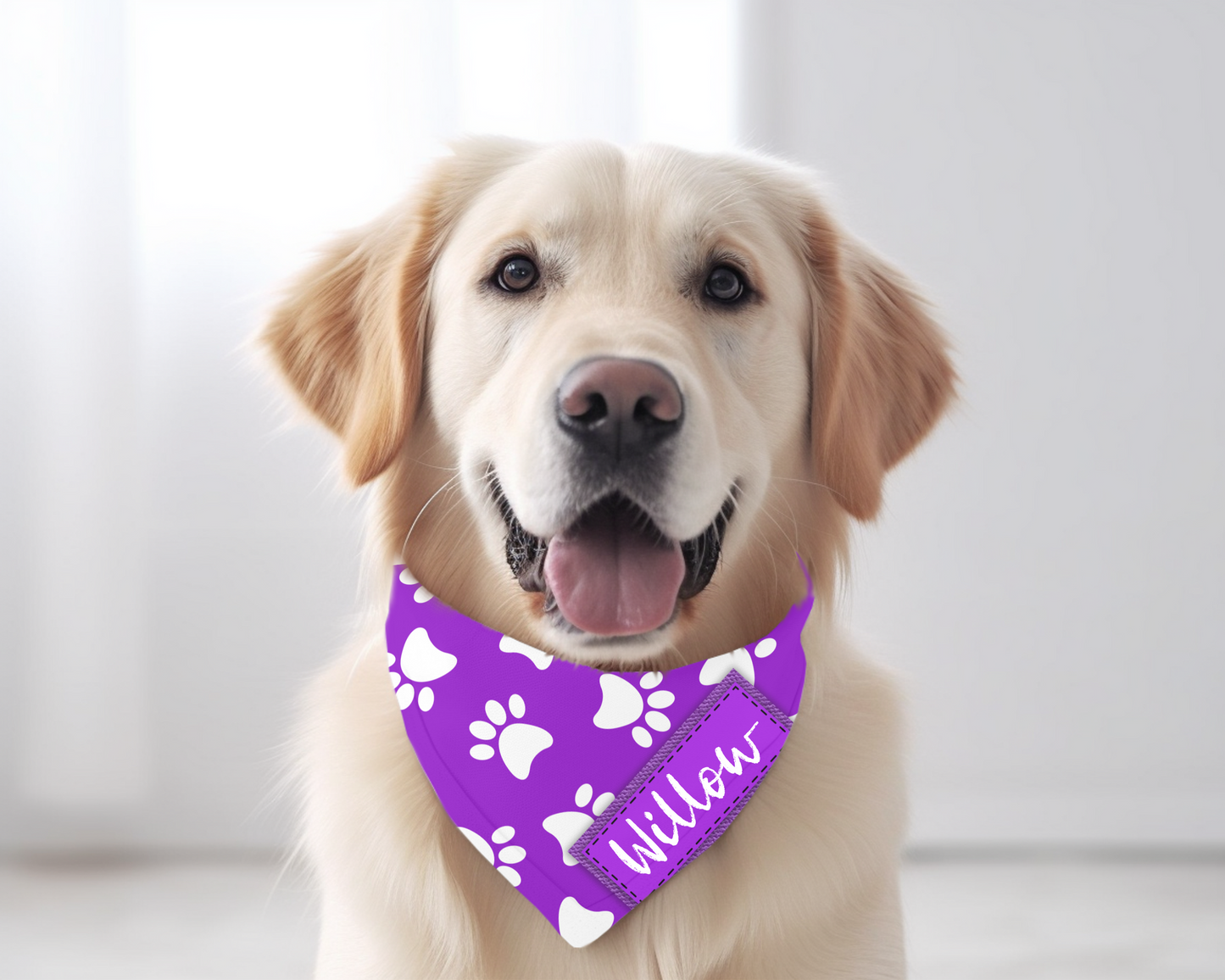 Handkrafted Paw Print Dog Bandanna