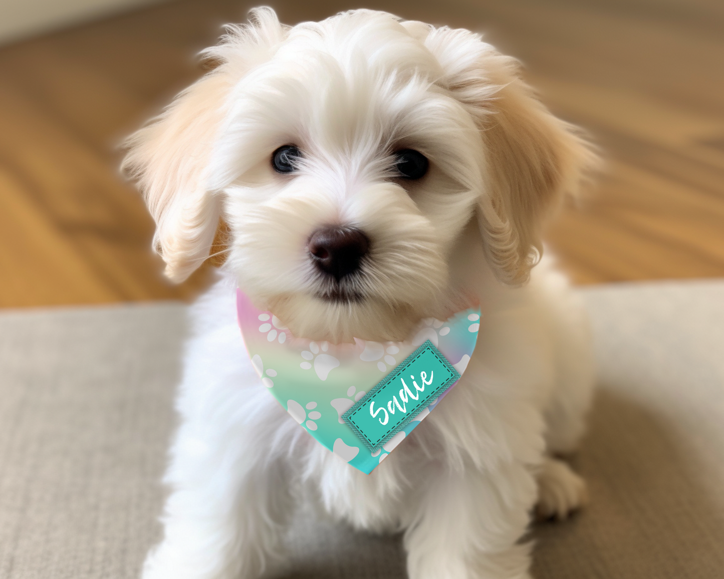 Handkrafted Paw Print Dog Bandanna