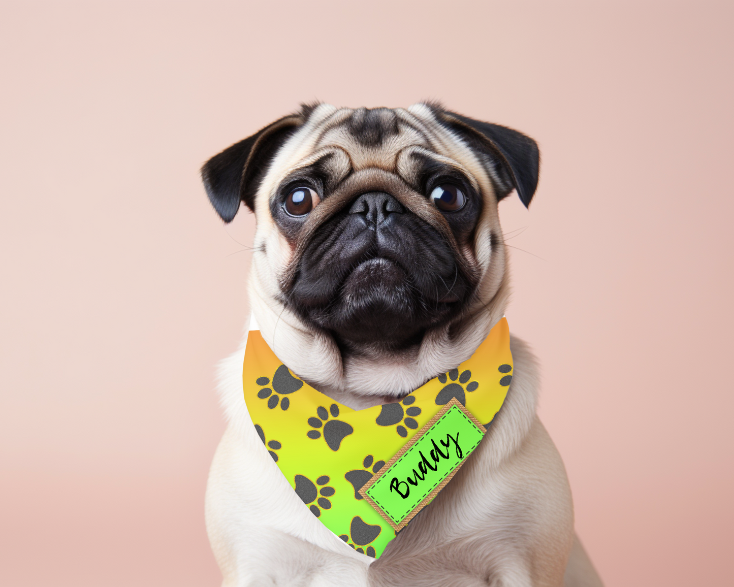 Handkrafted Paw Print Dog Bandanna