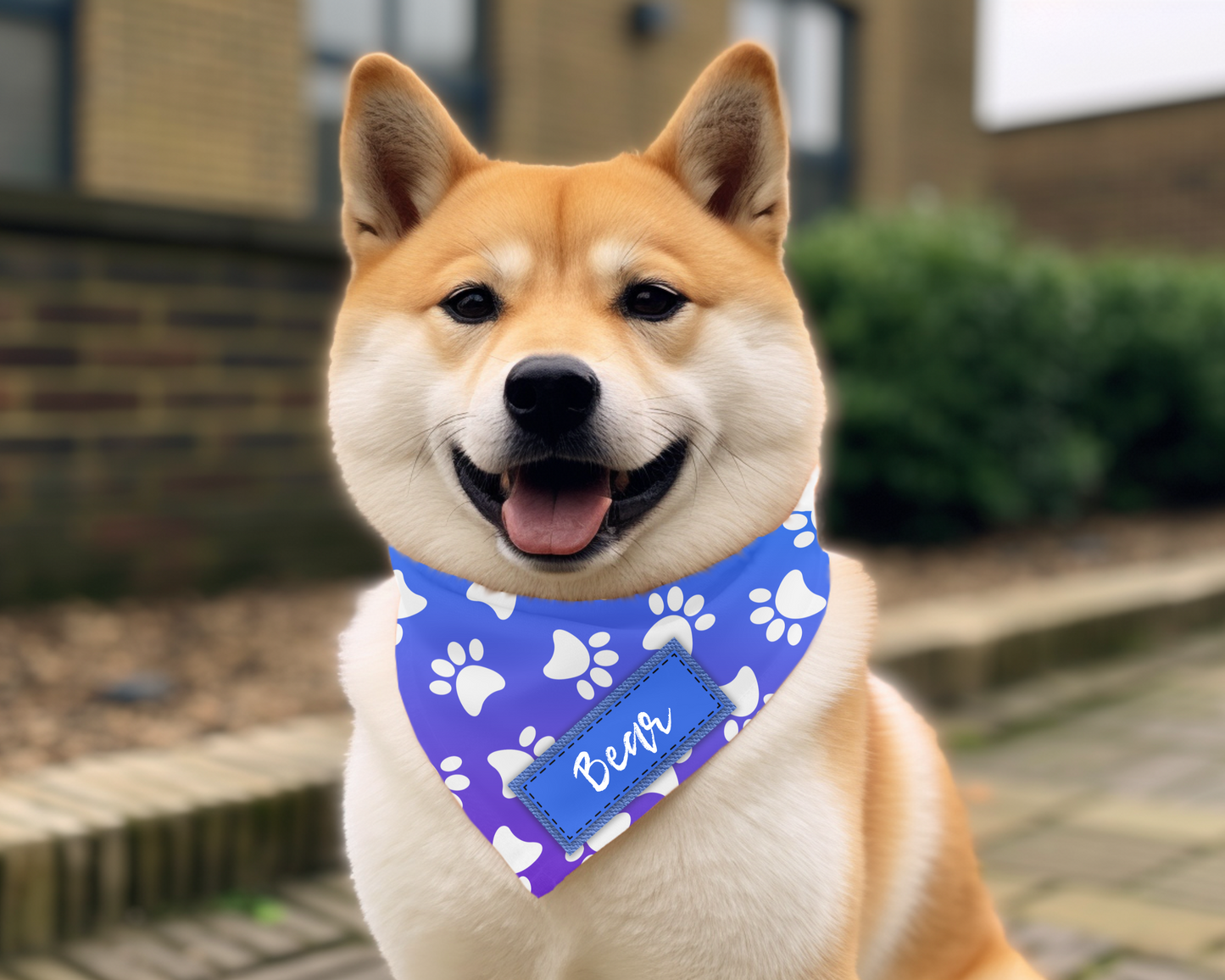 Handkrafted Paw Print Dog Bandanna