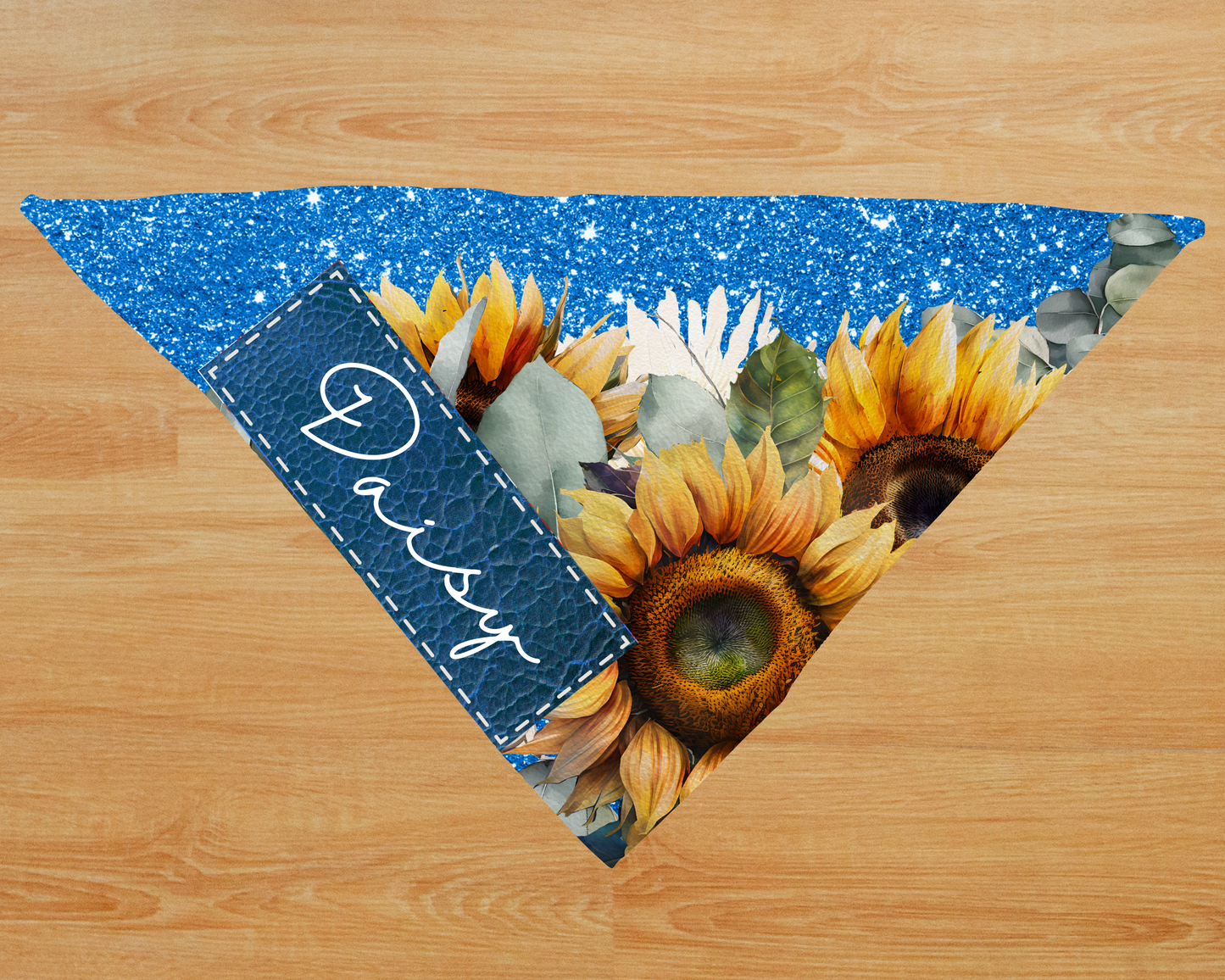 Handkrafted Sparkly Sunflower Dog Bandanna