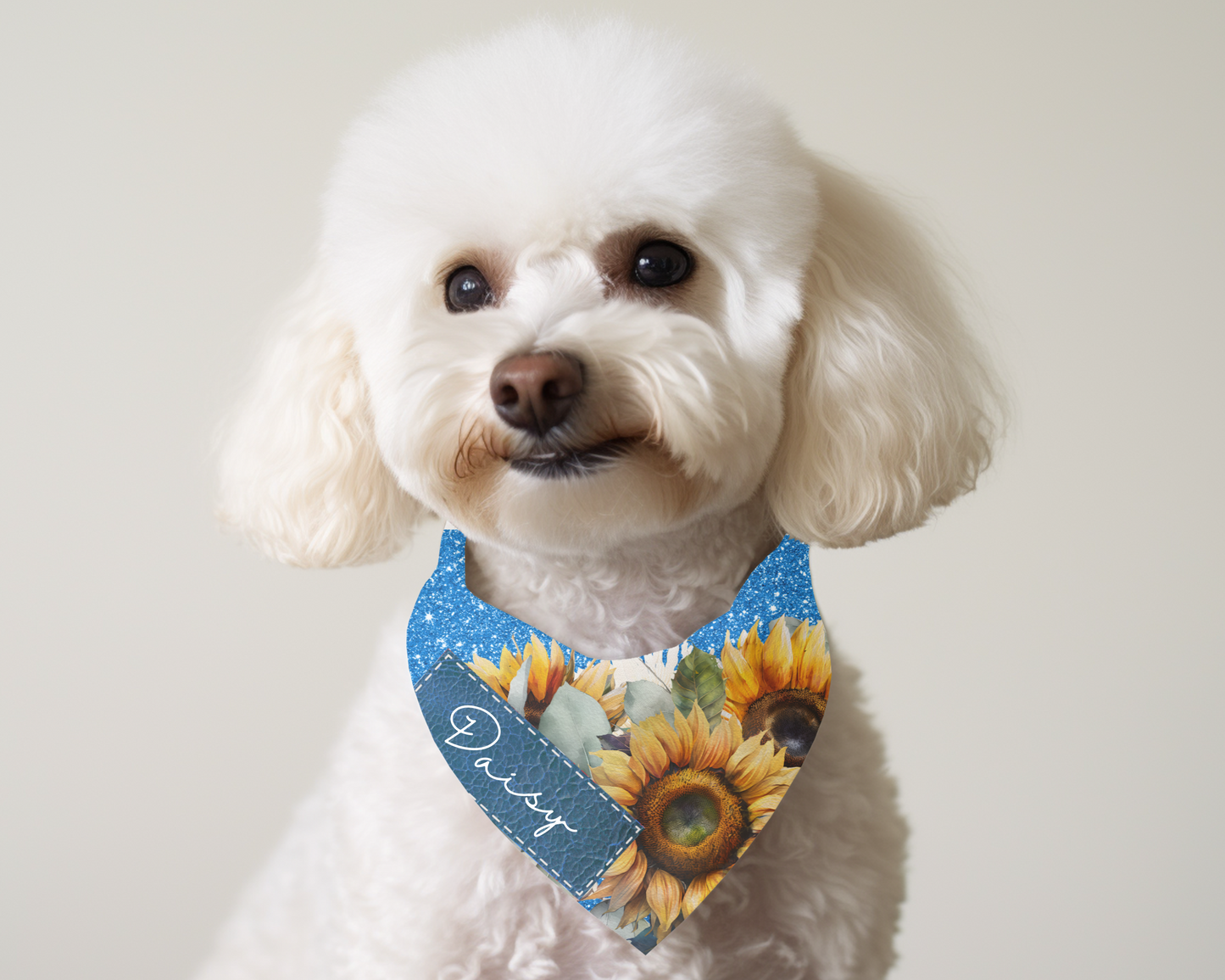 Handkrafted Sparkly Sunflower Dog Bandanna