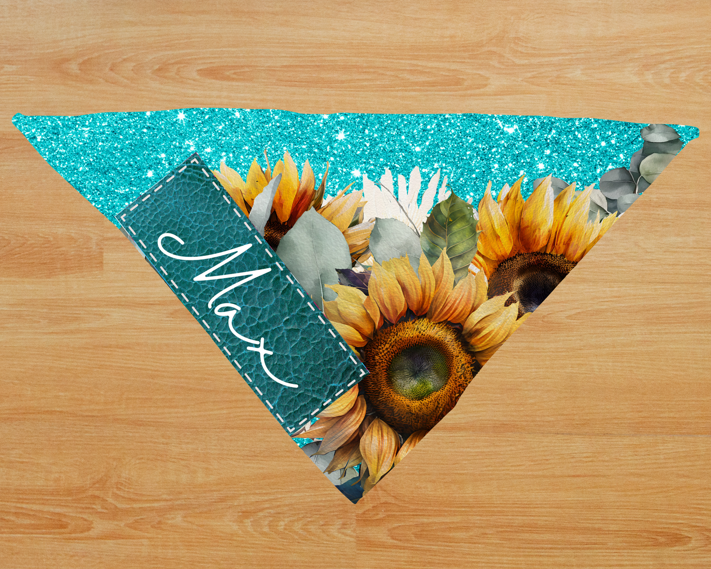 Handkrafted Sparkly Sunflower Dog Bandanna
