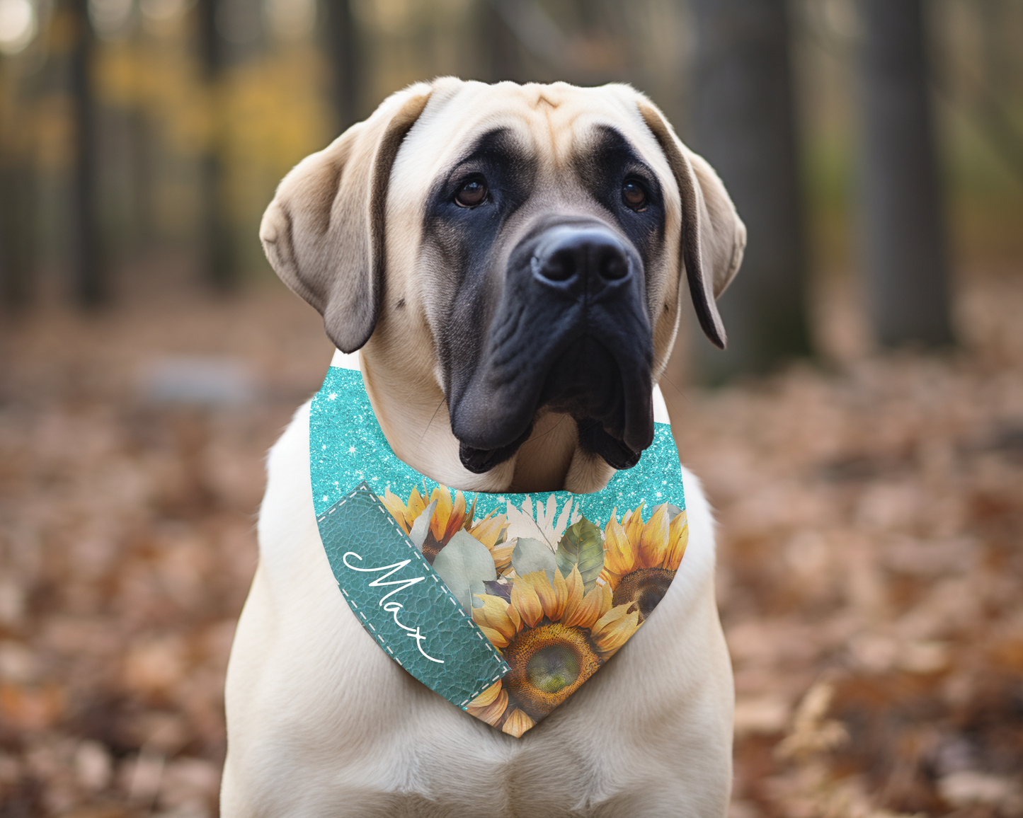 Handkrafted Sparkly Sunflower Dog Bandanna