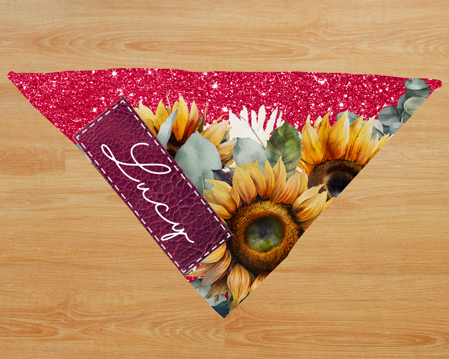 Handkrafted Sparkly Sunflower Dog Bandanna