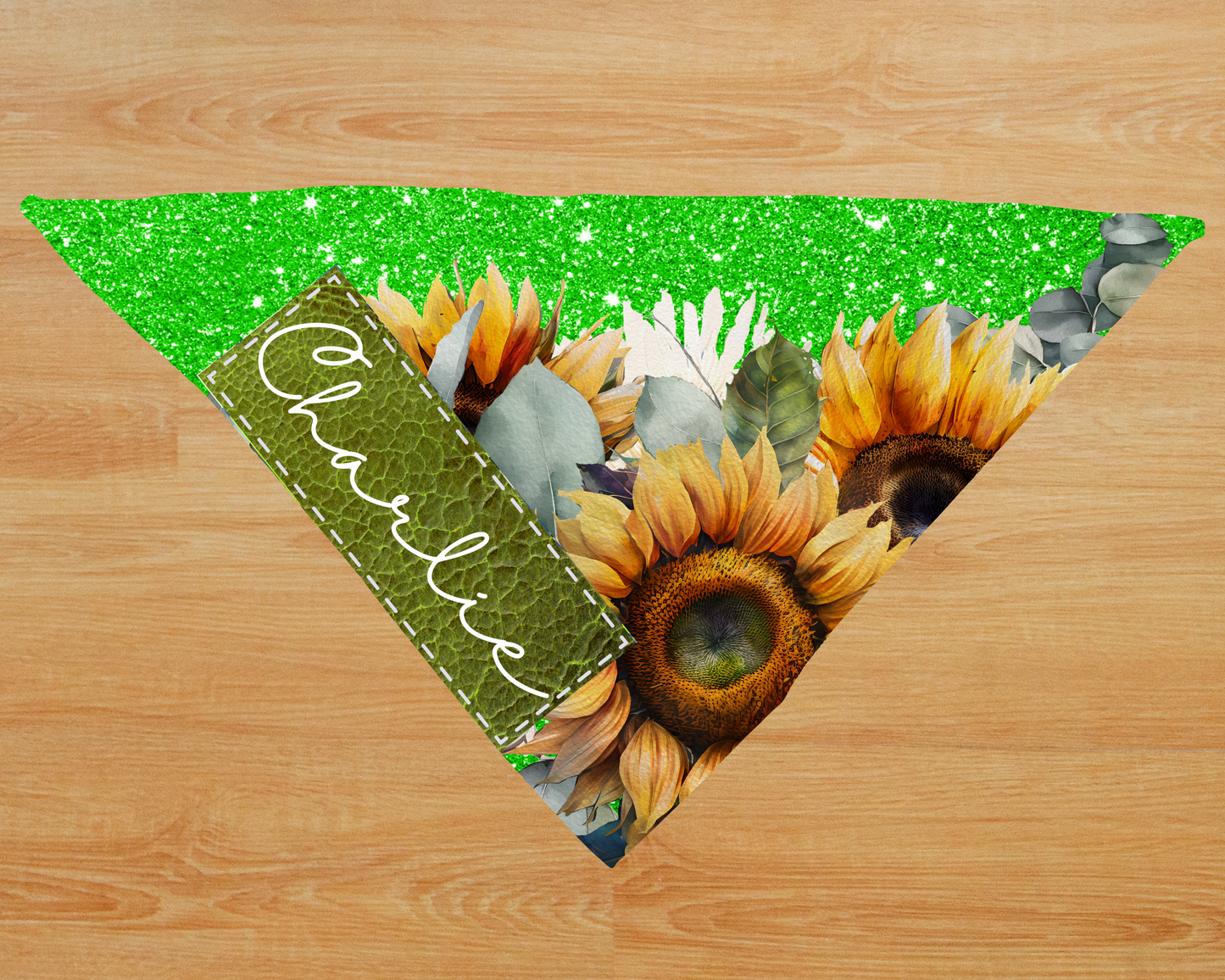 Handkrafted Sparkly Sunflower Dog Bandanna