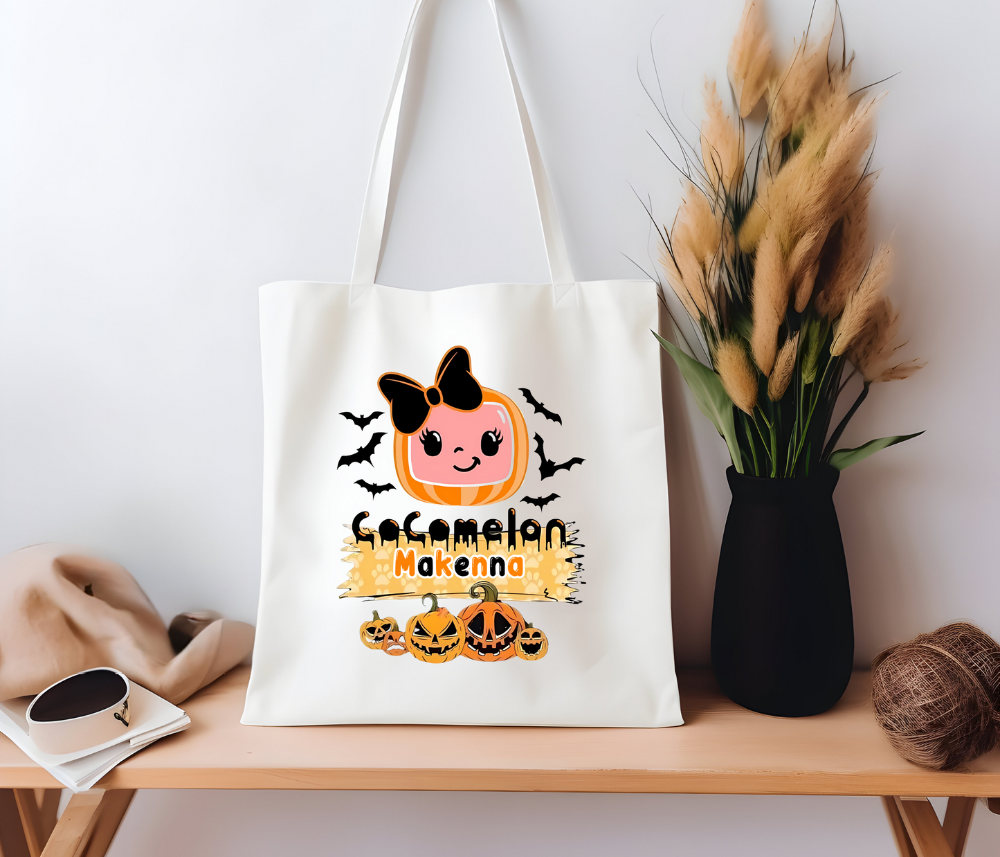 Custom Cocomelon Trick or Treat Tote