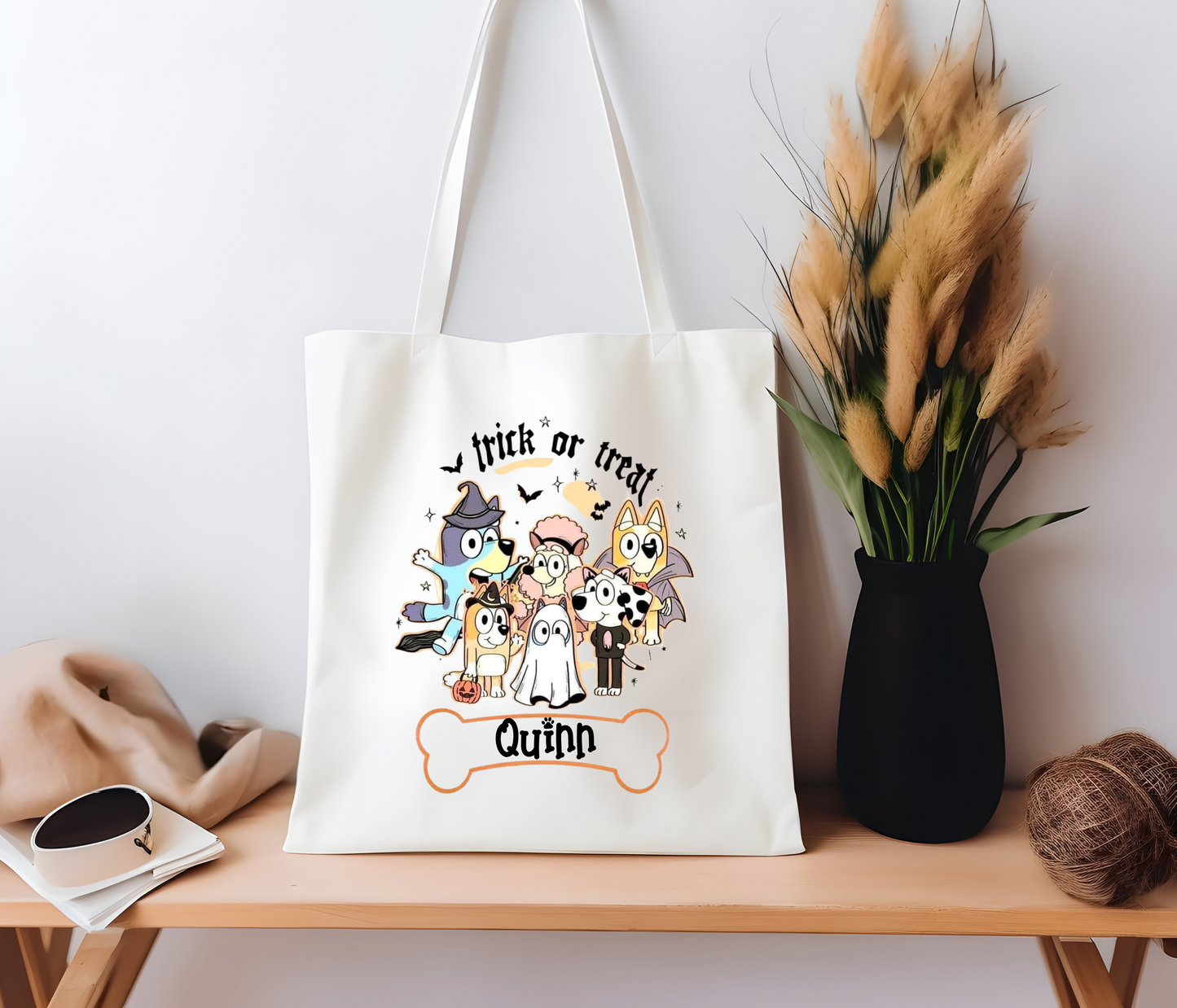 Custom Bluey Trick or Treat Tote