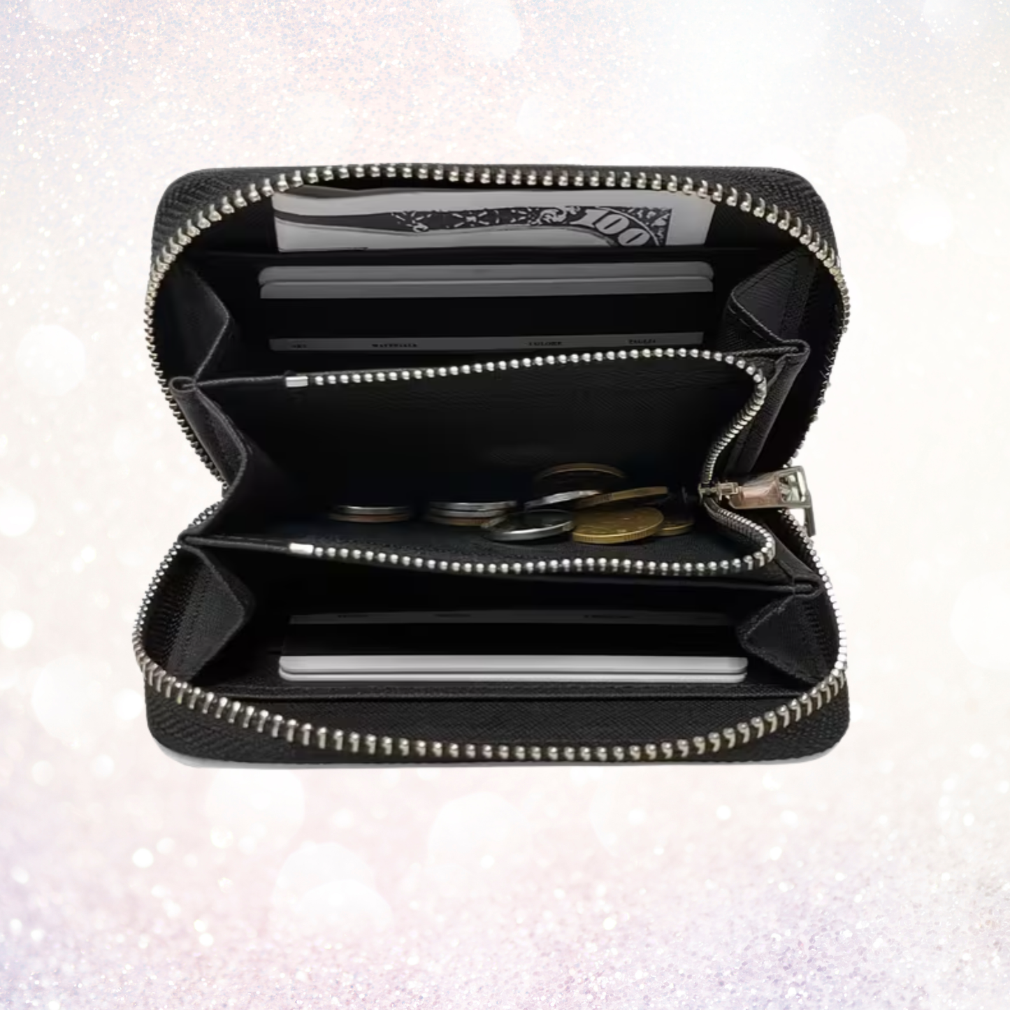 Custom Black Leather Coin Purse / Wallet