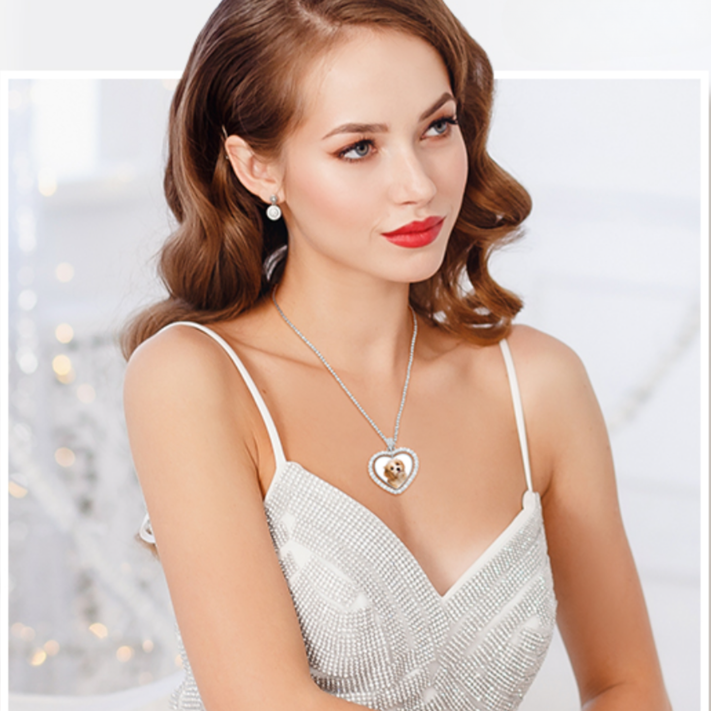 Custom Double-Sided Heart Gemstone Necklace