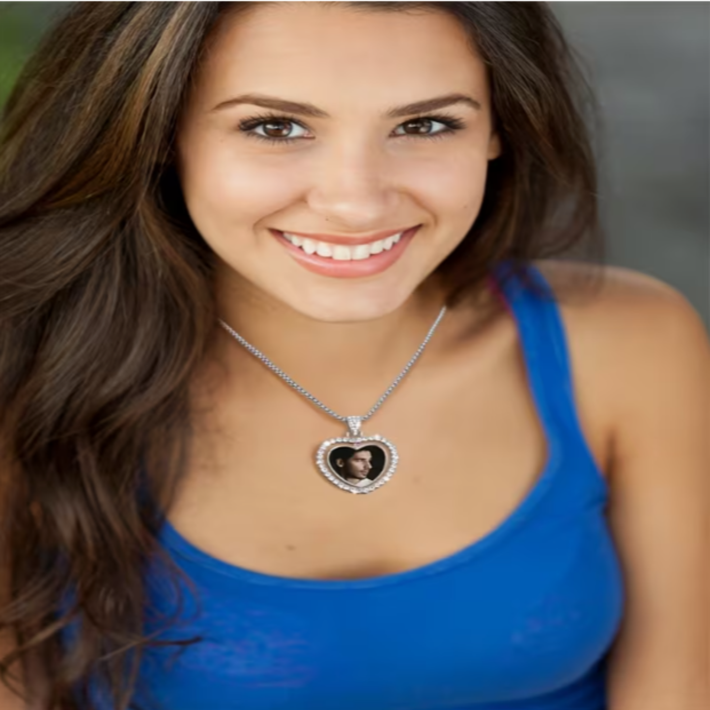 Custom Double-Sided Heart Gemstone Necklace