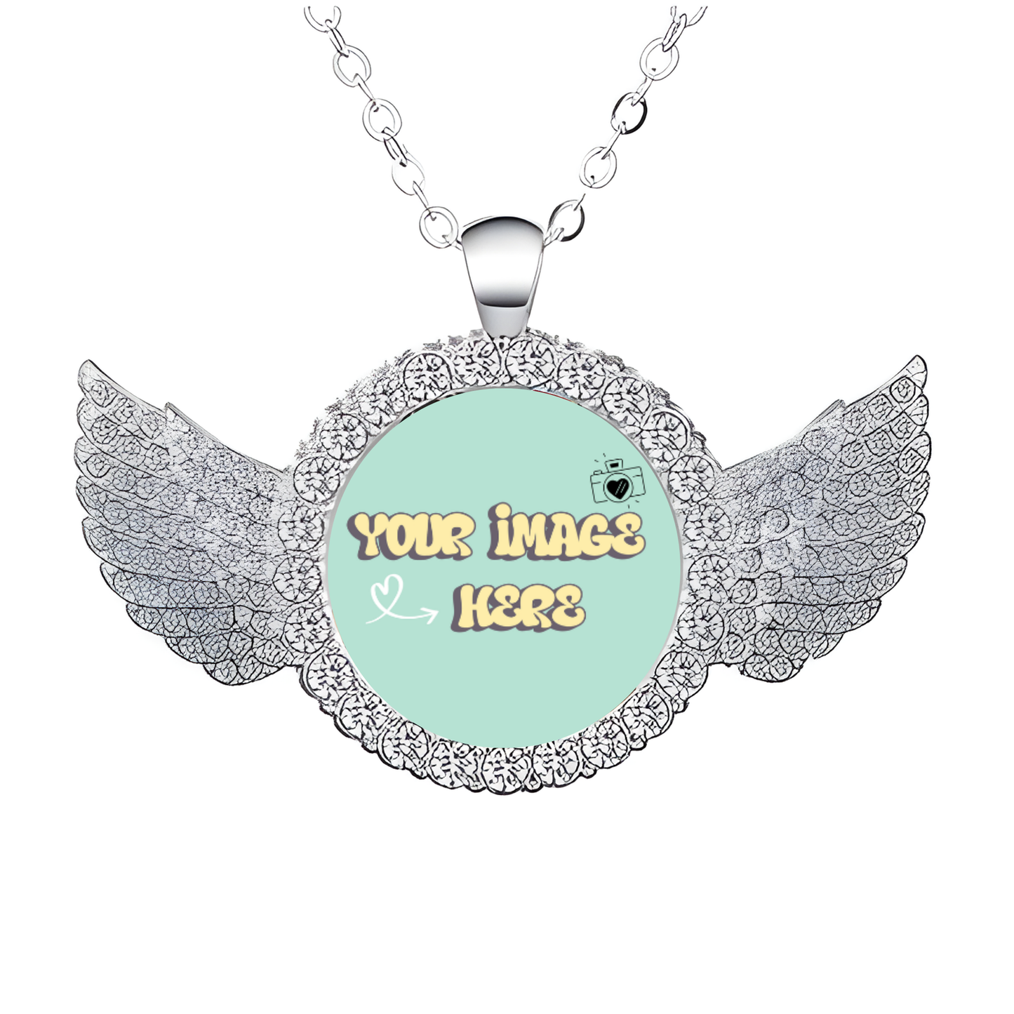 Custom Angel Wing Silver Necklace