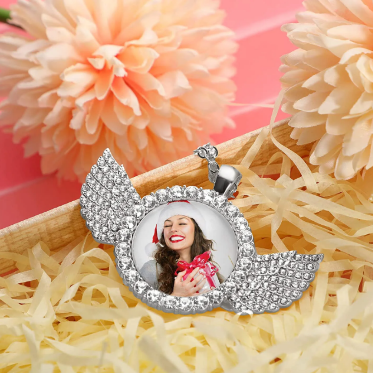 Custom Angel Wing Silver Necklace