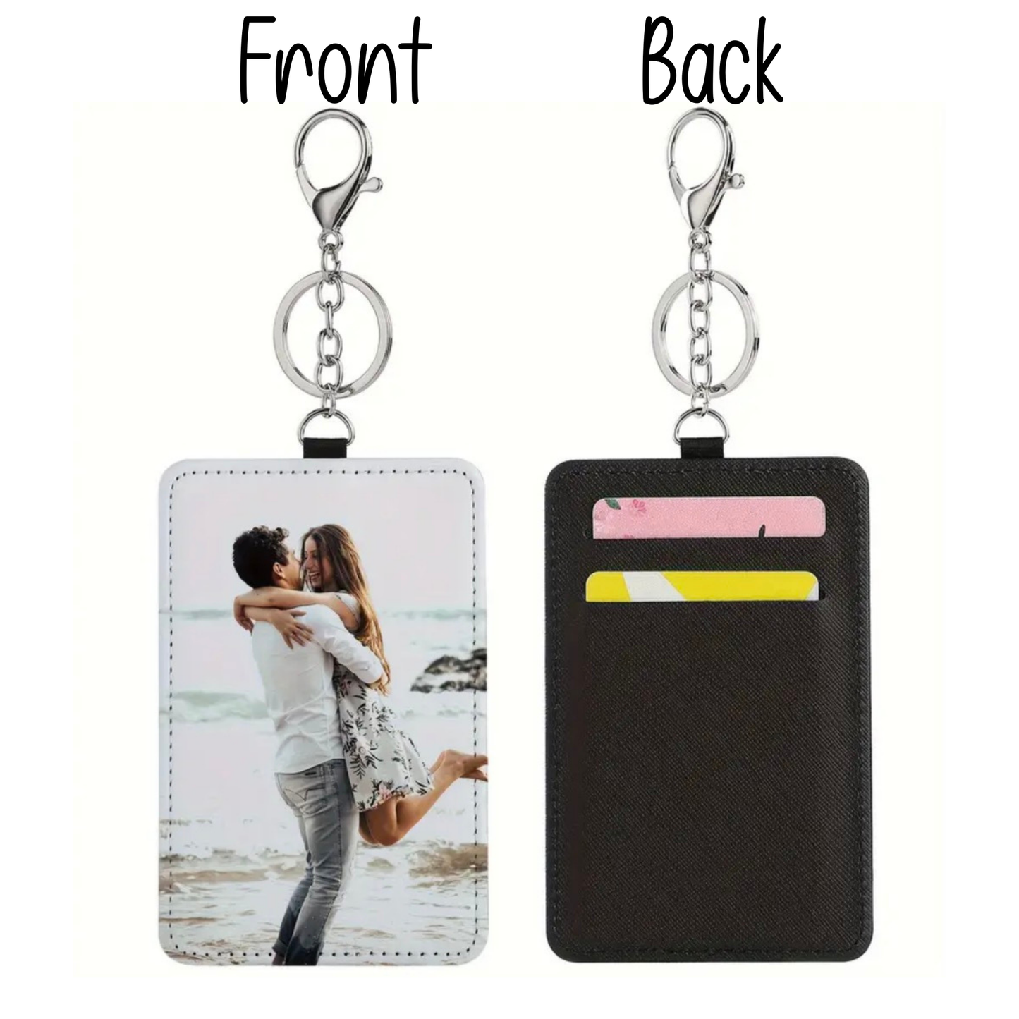 Custom Leather Card Holder Keychain