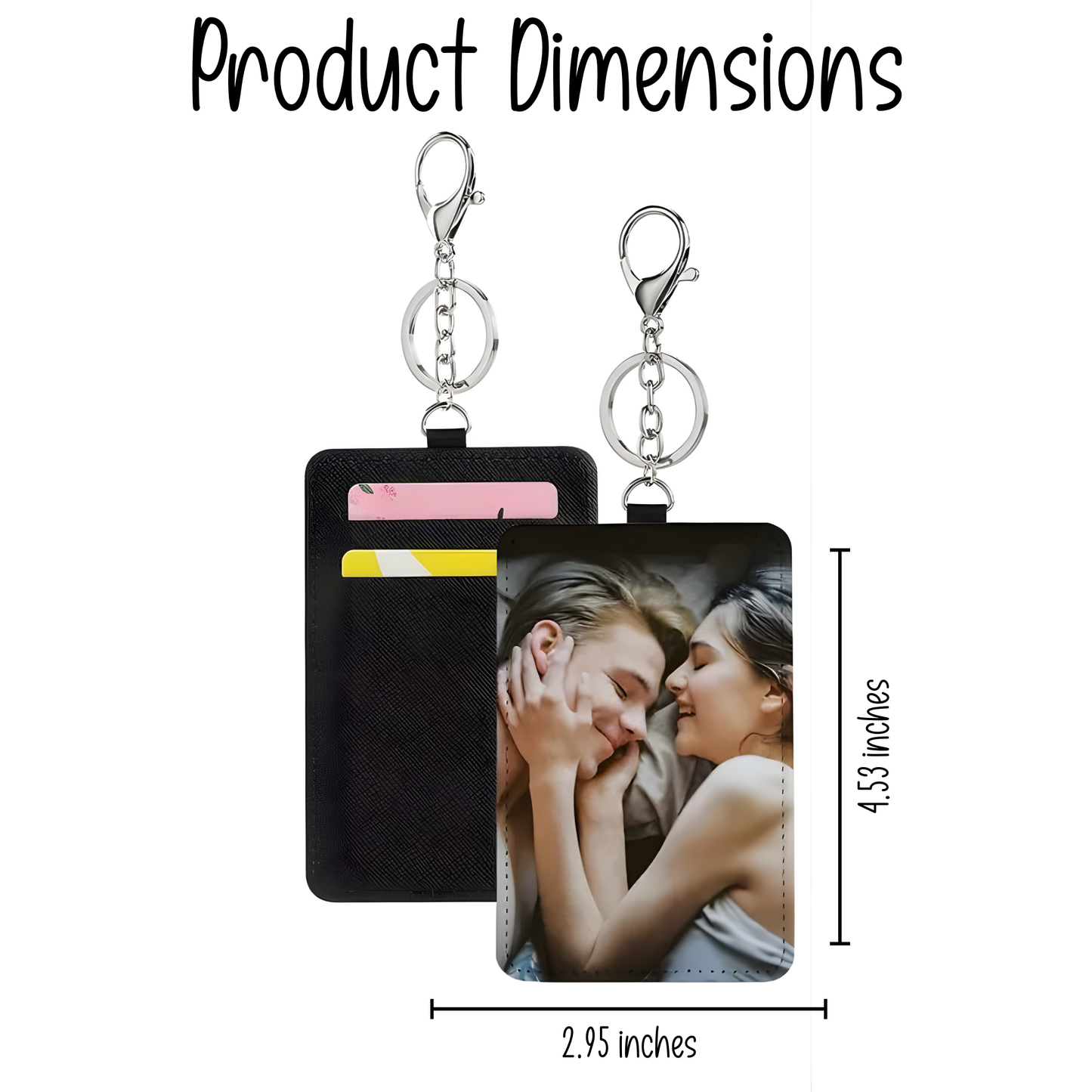 Custom Leather Card Holder Keychain