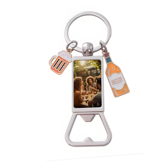 Custom Beer-Themed Bottle Opener Keychain