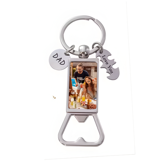 Custom Dad-Themed Bottle Opener Keychain