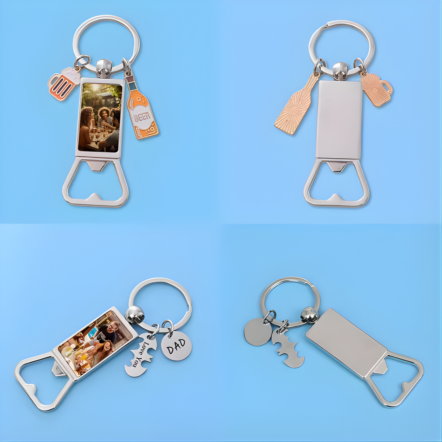 Custom Dad-Themed Bottle Opener Keychain