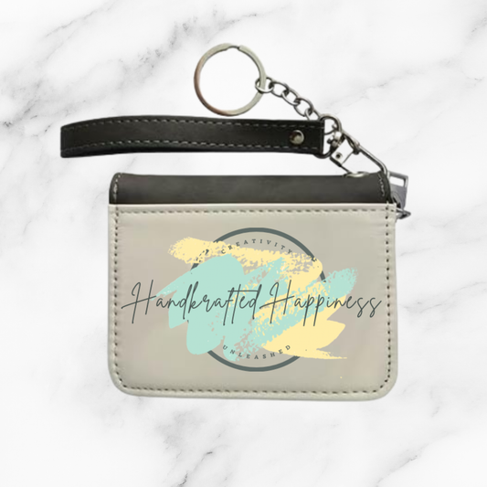 Custom Black Leather Keychain Wallet