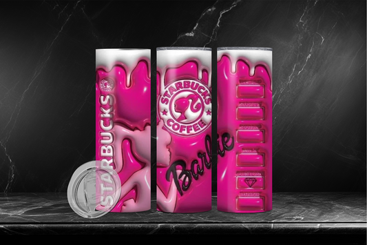 Pink Starbucks Barbie Puff Tumbler