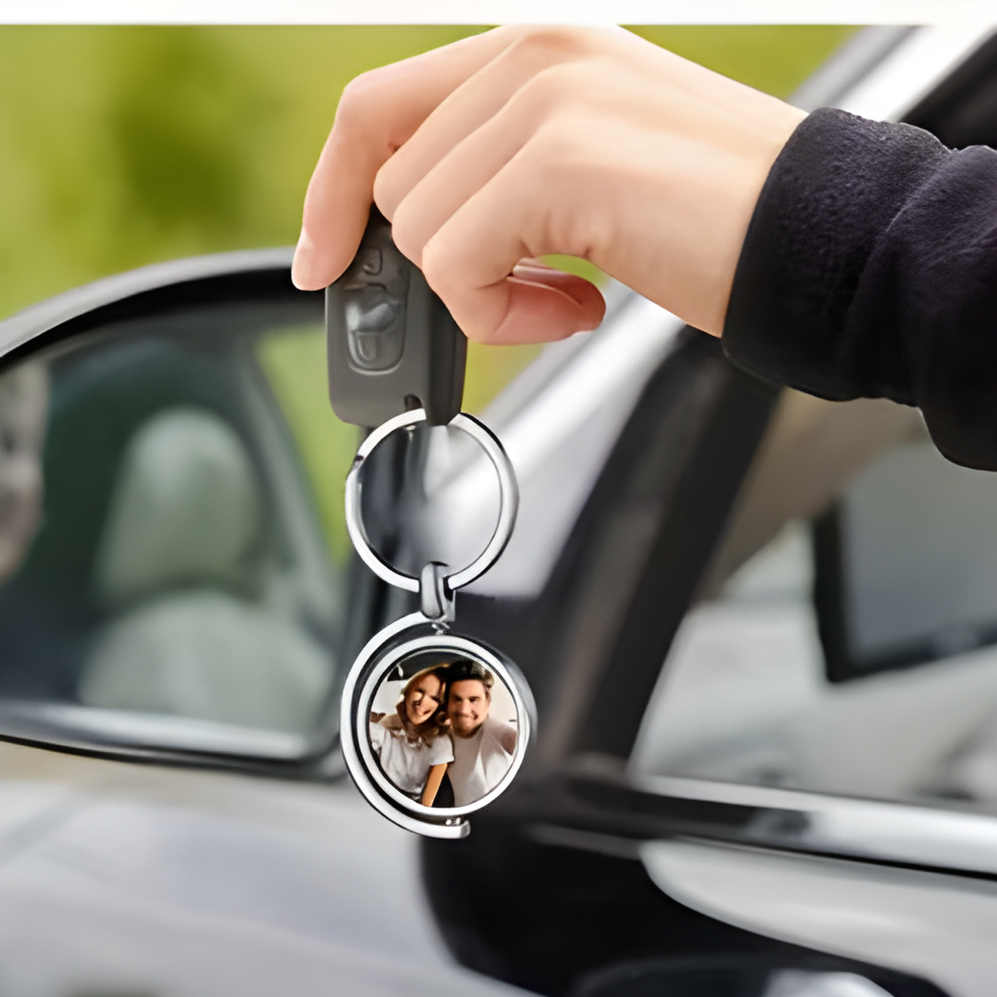 Custom Round Metal 360° Rotating Keychain