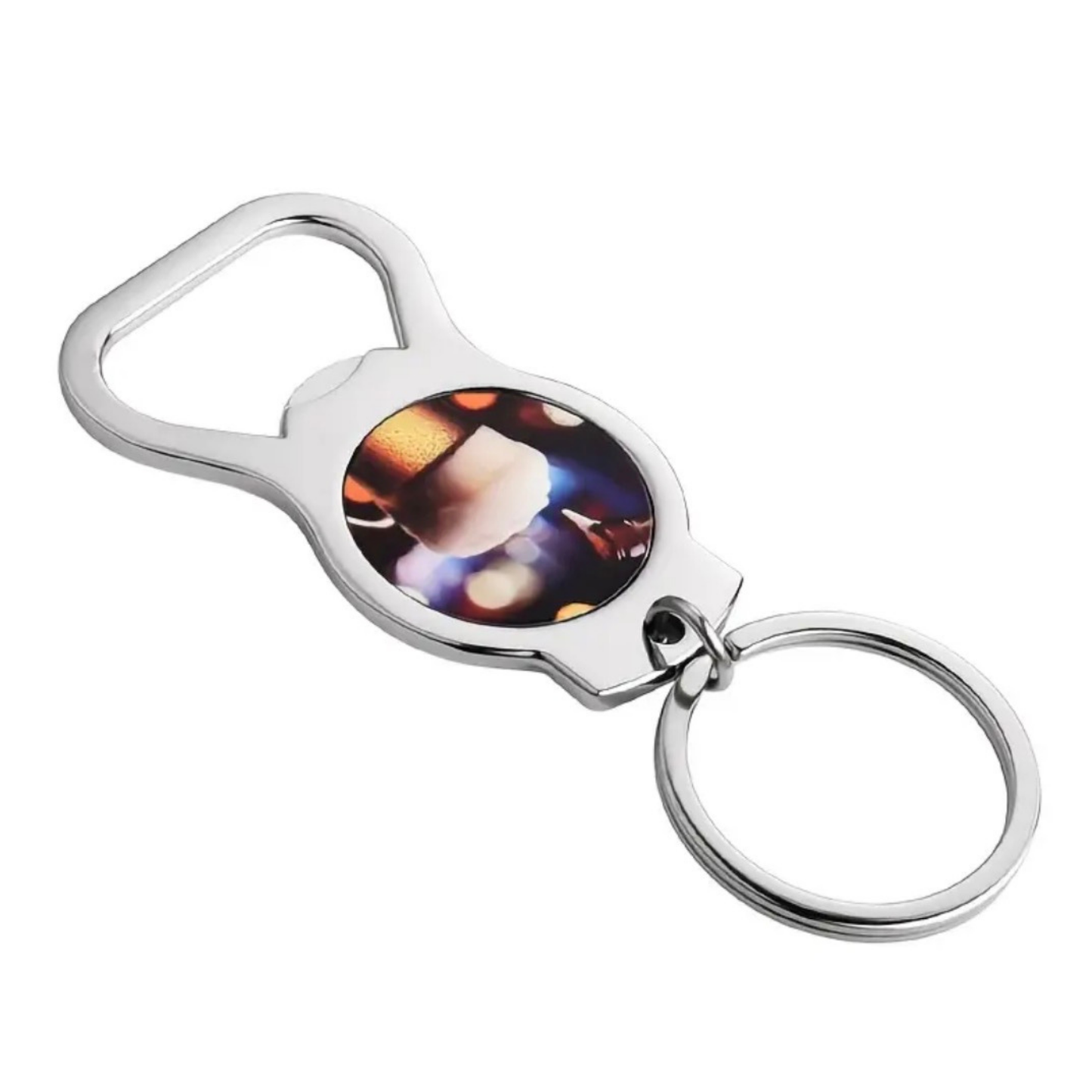Custom Round Alloy Bottle Opener Keychain