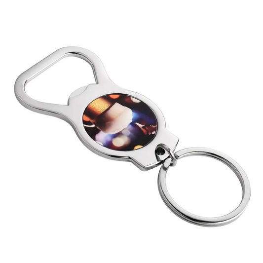 Custom Round Alloy Bottle Opener Keychain