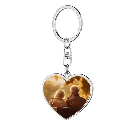 Custom Alloy Thick Heart Keychain