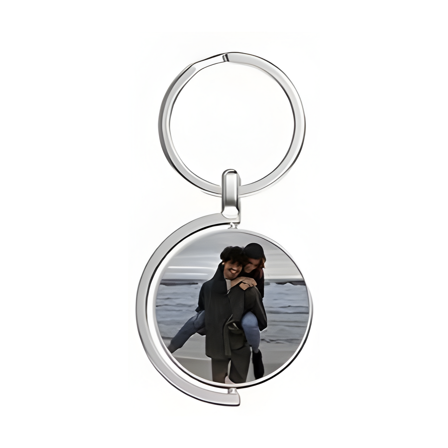 Custom Round Metal 360° Rotating Keychain