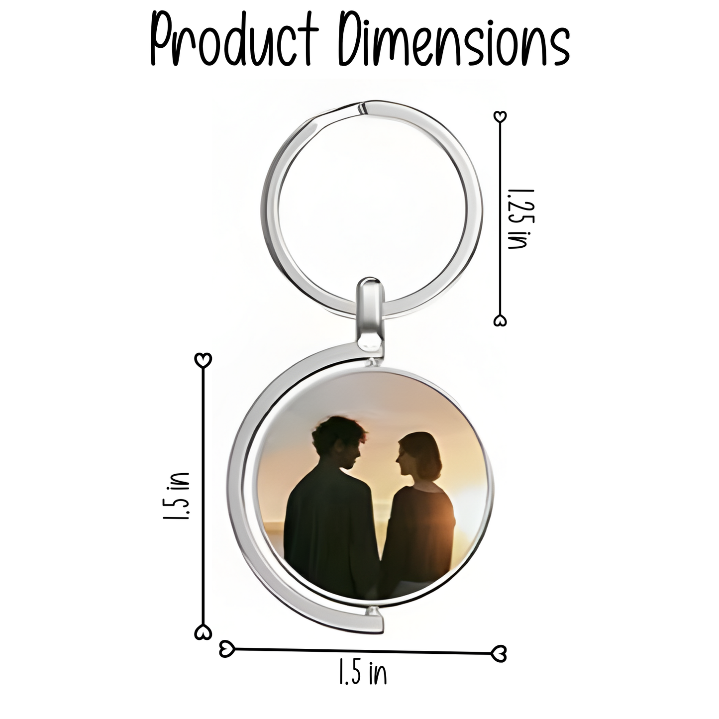 Custom Round Metal 360° Rotating Keychain
