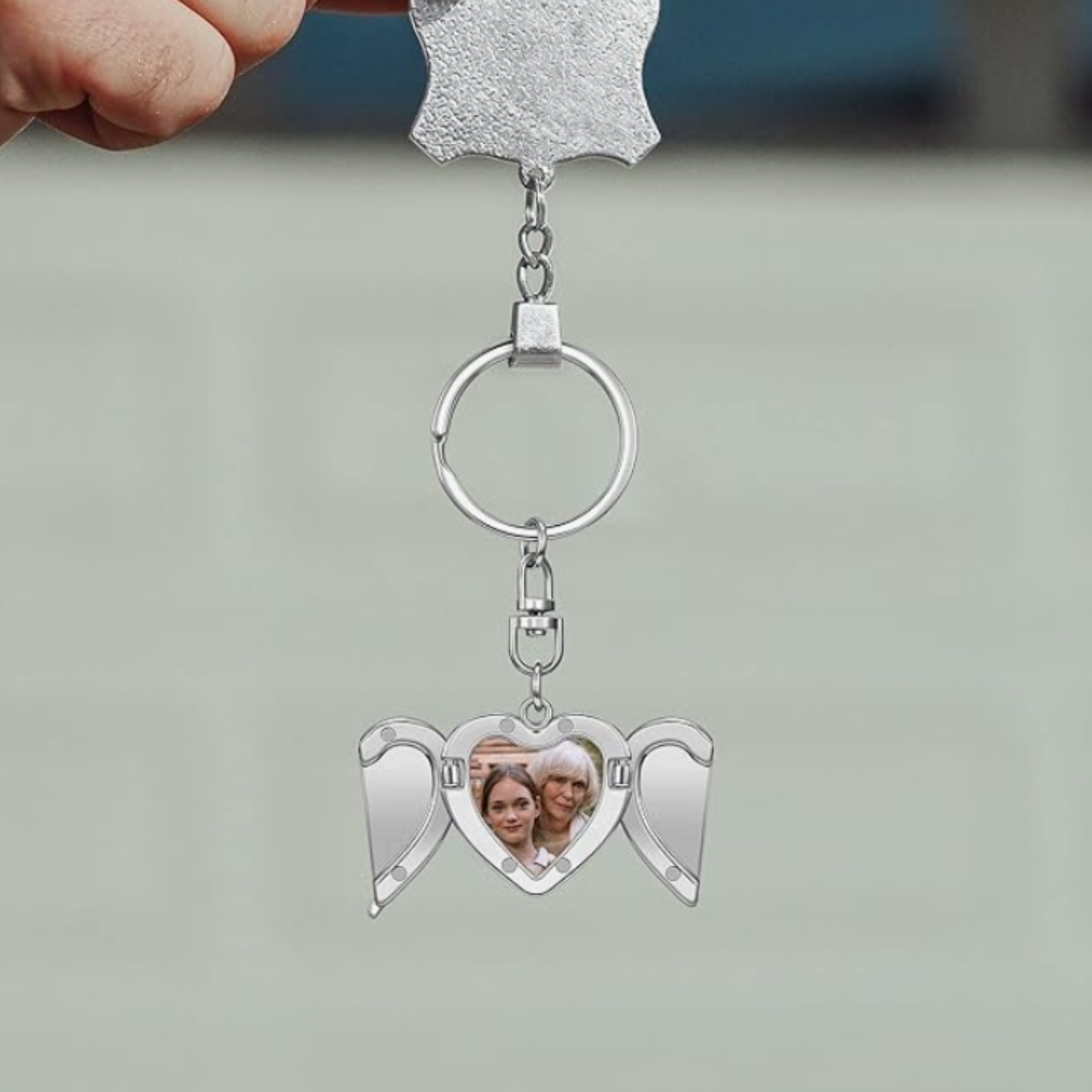 Custom Heart Wing Locket Necklace