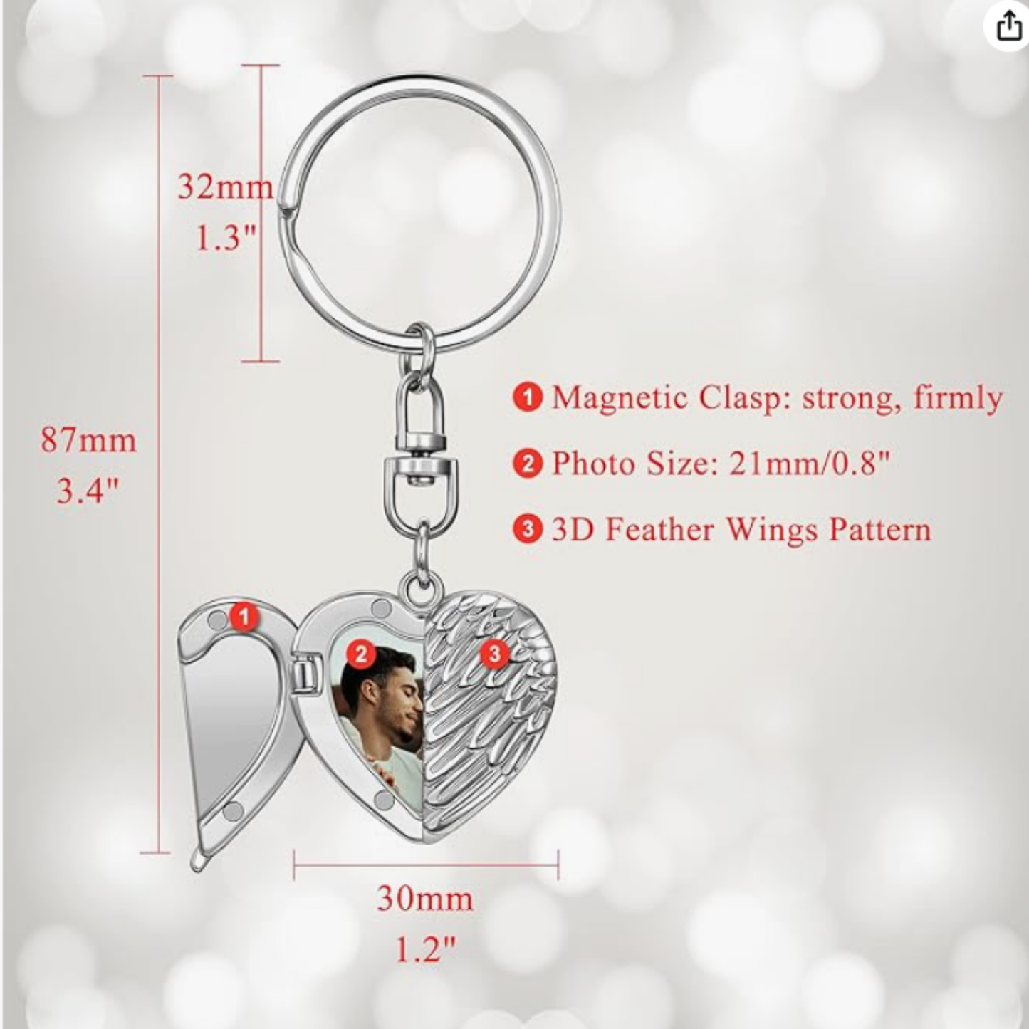 Custom Heart Wing Locket Necklace