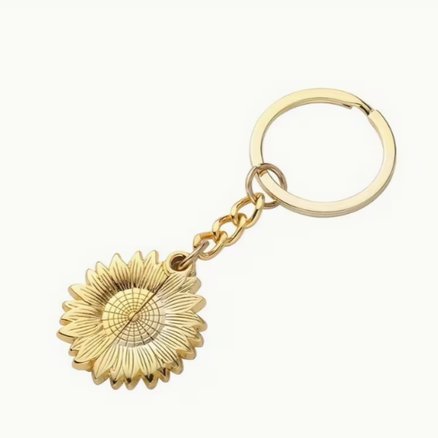 Customizable Sunflower Locket Keychain