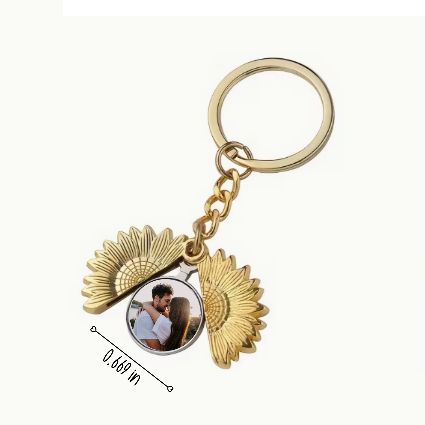 Customizable Sunflower Locket Keychain