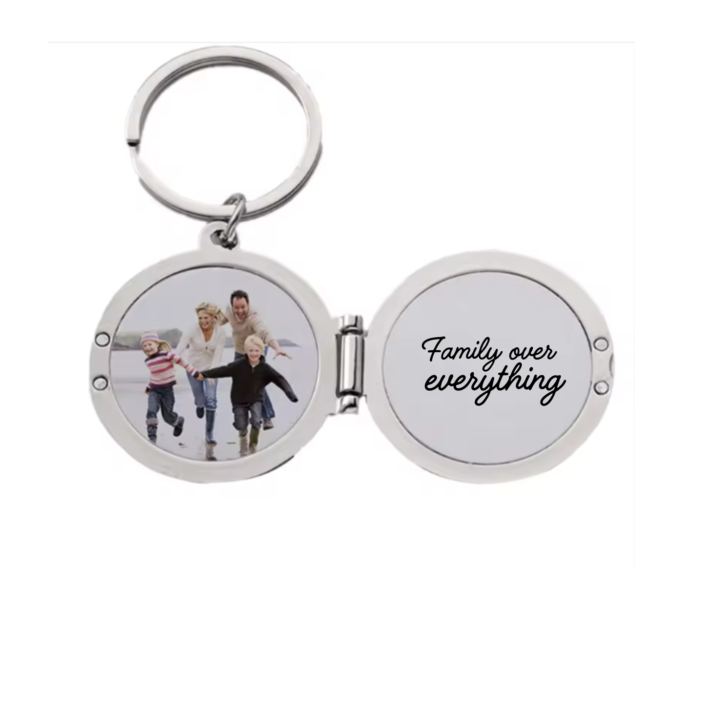 Custom Round Locket Keychain – Photo & Text Options