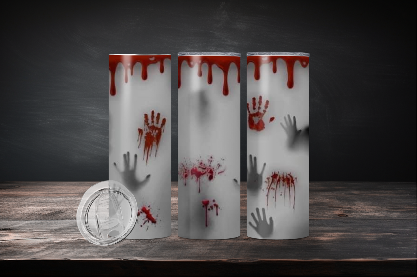 Bloody Hand Print Tumbler