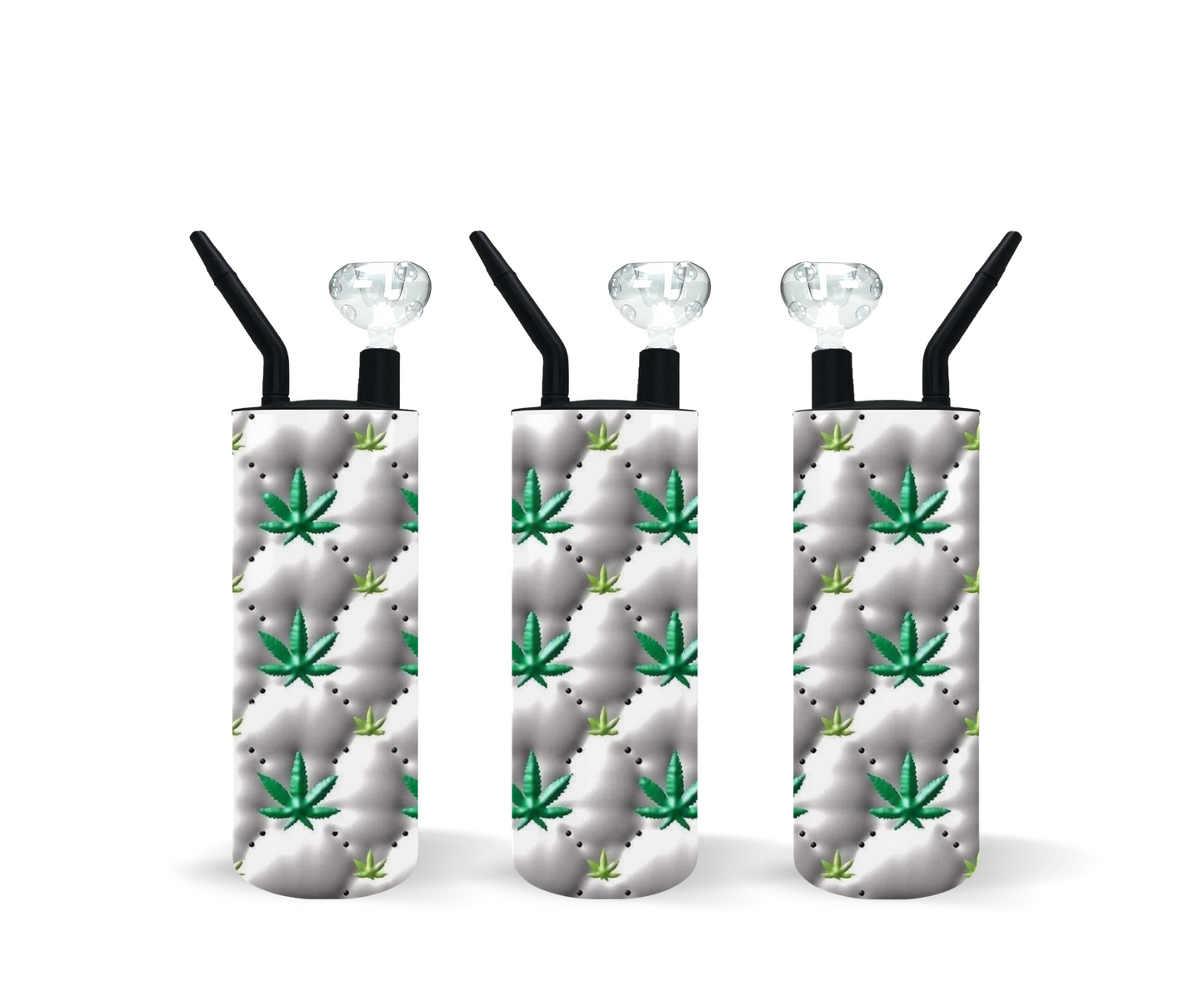 White & Green Diamond Pattern Puff Hookah