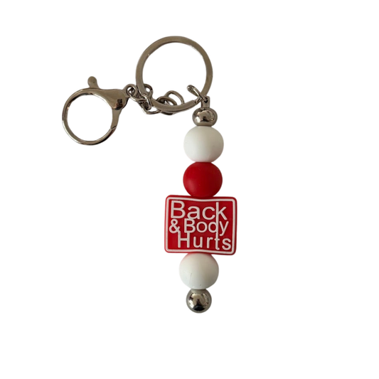 Silicone Beaded Bar Keychain