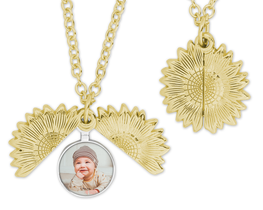 Customizable Sunflower Locket Keychain