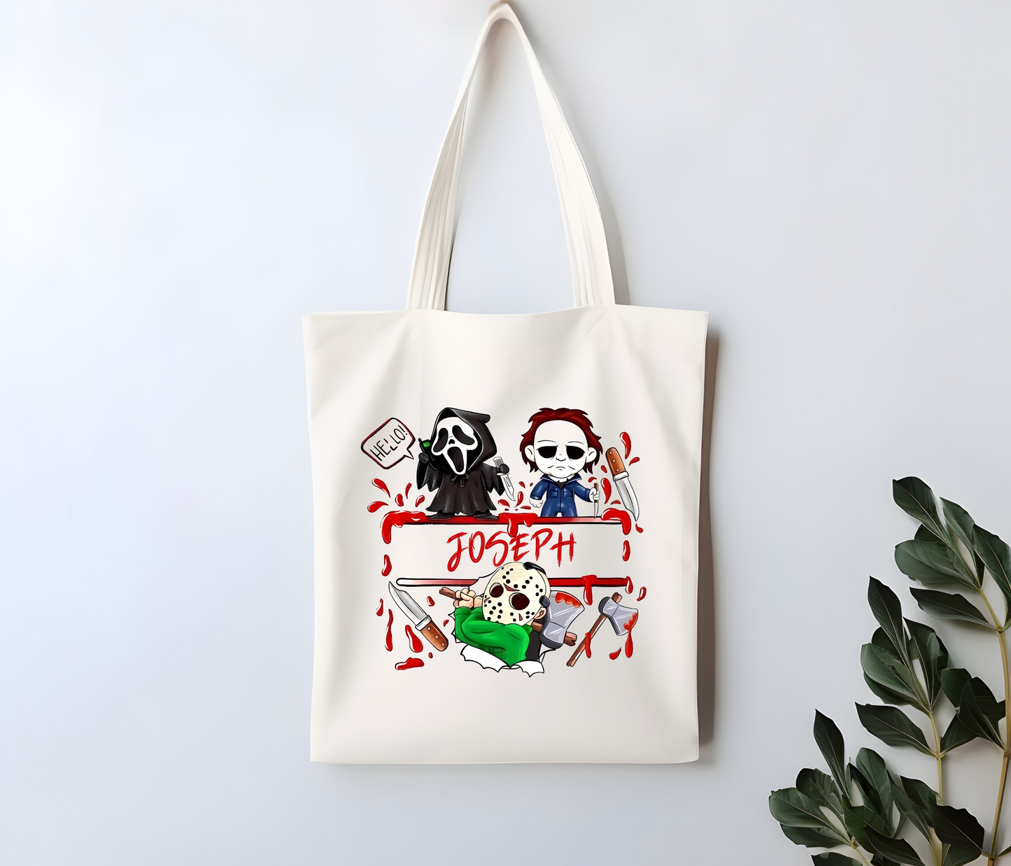 Custom Slasher Trick or Treat Tote