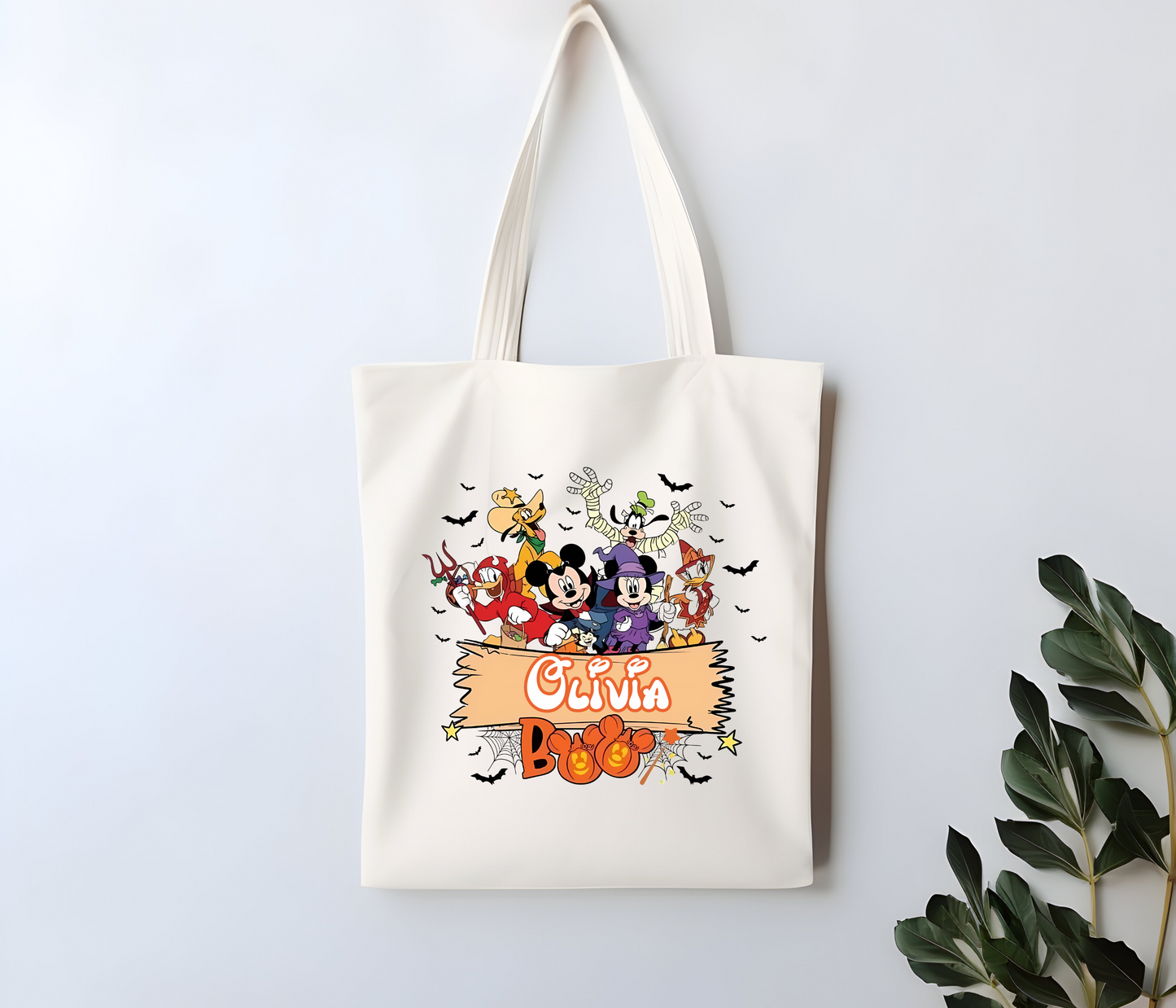 Custom Minnie & Mickey Custom Trick or Treat Tote