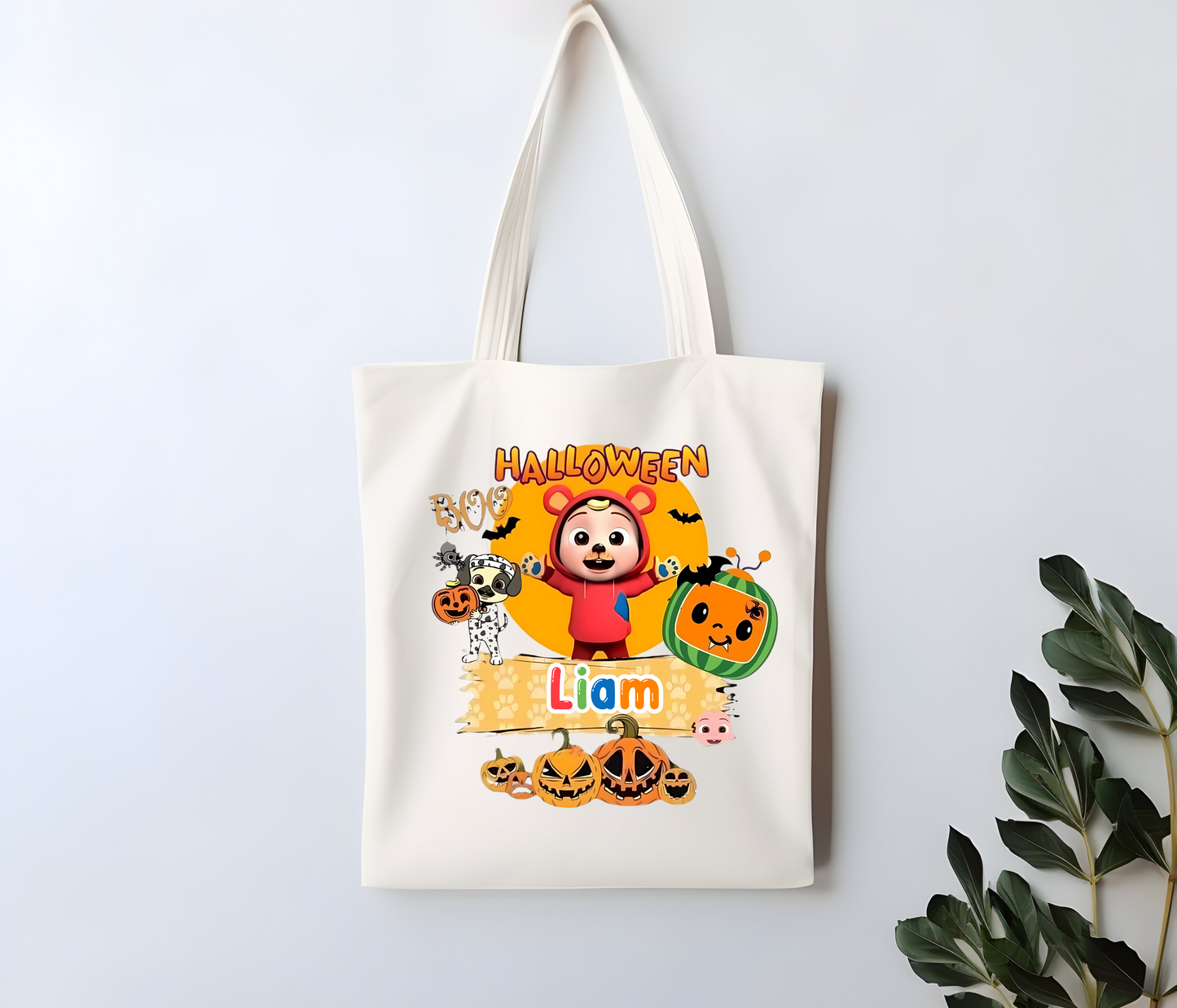 Custom Cocomelon Trick or Treat Tote