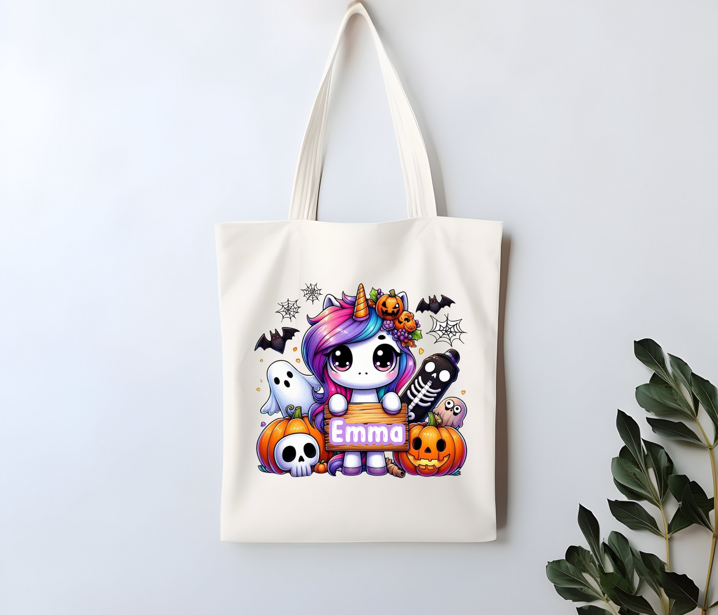 Custom Unicorn Trick or Treat Tote