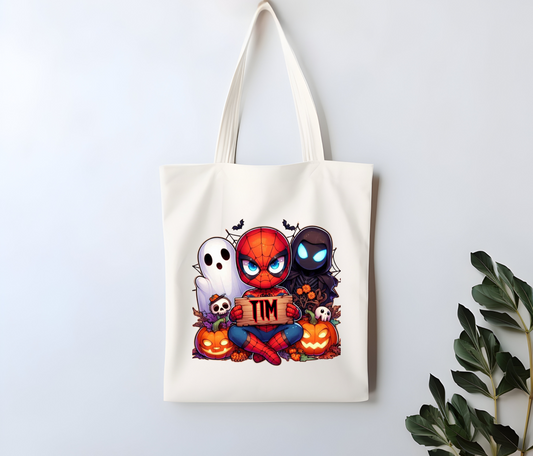 Custom Spiderman Trick or Treat Tote