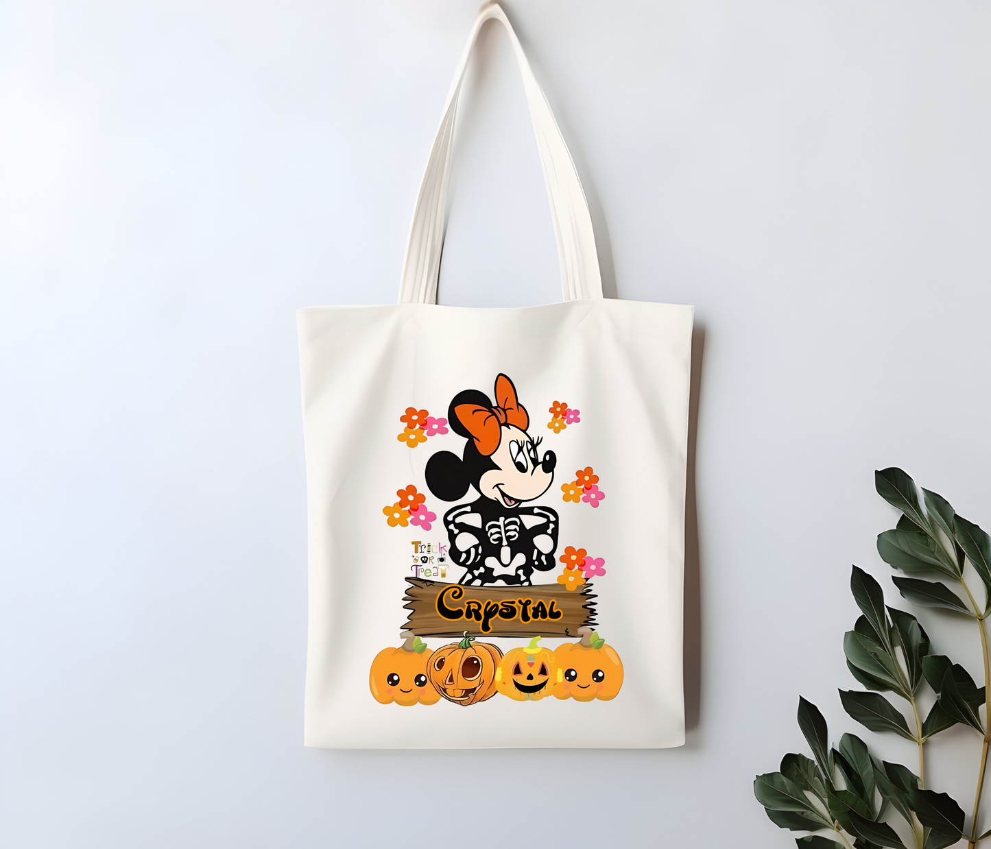 Custom Minnie & Mickey Custom Trick or Treat Tote